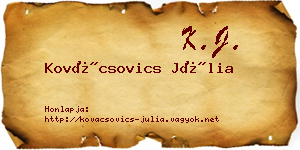 Kovácsovics Júlia névjegykártya