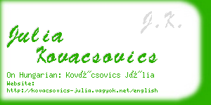 julia kovacsovics business card